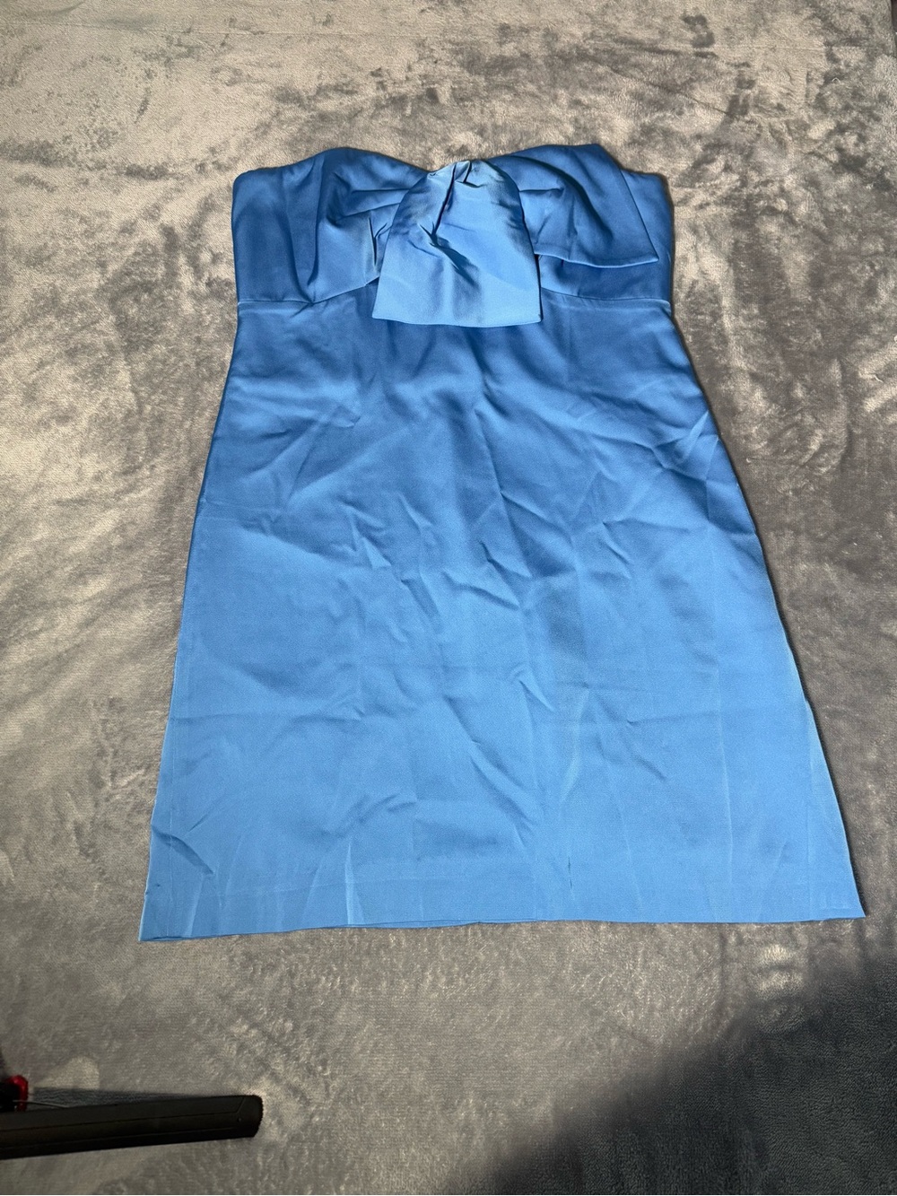 Lilly Pulitzer Carlynn Strapless Satin Bow Women’s Size 8 Morelle Blue Dress NWT